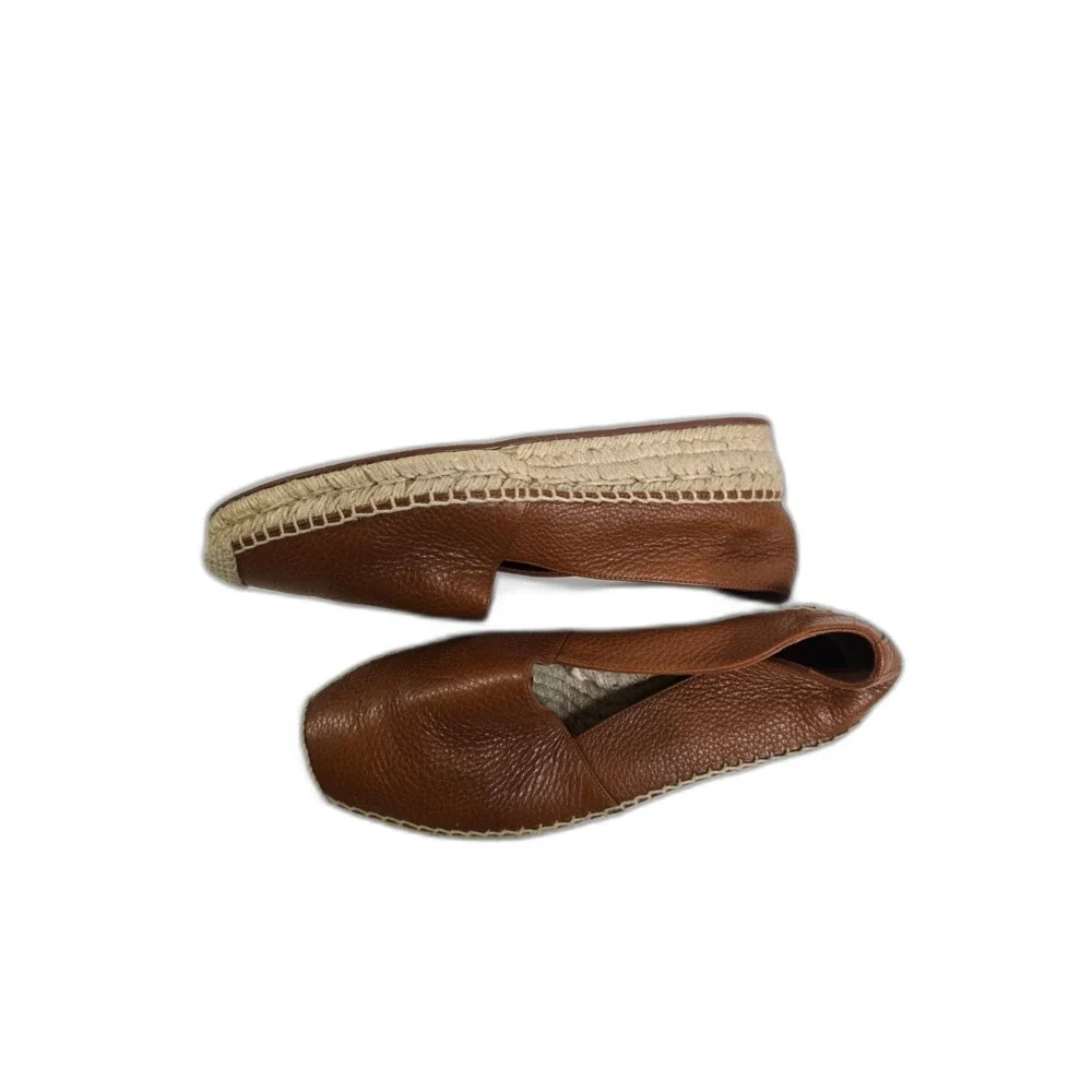 Lafayette 148‎ Brown Leather Espadrilles Size 37 – Made in Spain Slip-On Flats